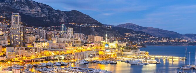 Trip Deutschland Feriendestination Monaco - Genießen Sie die Fahrt Ihres Lebens am Steuer eines feurigen Lamborghini oder rassigen Ferrari. Starten Sie Ihre Spritztour in Monaco und lassen Sie das Fürstentum unter den vielen bewundernden Blicken der Passanten hinter sich. Cruisen Sie auf den wunderschönen Küstenstraßen der Côte d’Azur und den herrlichen Panoramastraßen über und um Monaco. Erleben Sie die unbeschreibliche Erotik dieses berauschenden Fahrgefühls, spüren Sie die Power & Kraft und das satte Brummen & Vibrieren der Motoren. Erkunden Sie als Pilot oder Co-Pilot in einem dieser legendären Supersportwagen einen Abschnitt der weltberühmten Formel-1-Rennstrecke in Monaco. Nehmen Sie als Erinnerung an diese Challenge ein persönliches Video oder Zertifikat mit nach Hause. Die beliebtesten Orte für Ferien in Monaco, locken mit besten Angebote für Hotels und Ferienunterkünfte mit Werbeaktionen, Rabatten, Sonderangebote für Monaco Urlaub buchen.